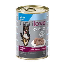Konservuotas ėdalas šunims Nutrilove Delicious Pate, su lašiša, 400 gr