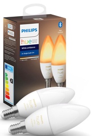 Светодиодная лампочка Philips Hue, led, E14, 6 Вт, 470 лм, белый, 2 шт.