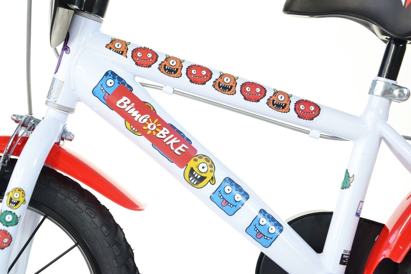 Детский велосипед Bimbo Bike, белый/красный, 16″