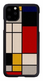 Man&Wood Mondrian Wood Back Case For Apple iPhone 11 Pro Max Black