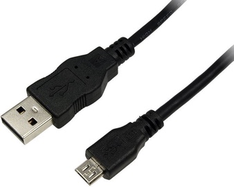 Провод Logilink USB 2.0 A male, Micro USB B male, 1 м, черный