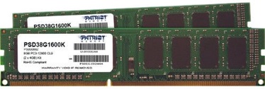 Patriot 8GB 1600MHz DDR3 CL11 DIMM KIT OF 2 PSD38G1600K