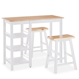 Обеденный комплект VLX 3 Piece Bar Set 245364, белый/коричневый
