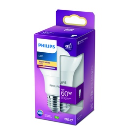 Spuldze Philips LED, A60, silti balta, E27, 8 W, 806 lm