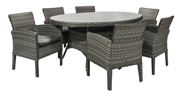 Home4you Geneva Table And 6 Chairs Set Grey