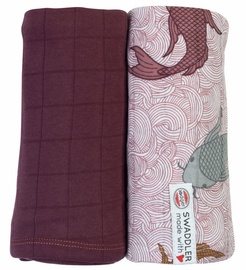 Lodger Swaddler Empire Fish Solid 120x120cm Solid/Nocture 2pcs