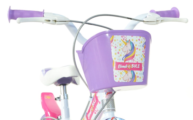 Детский велосипед Bimbo Bike Unicorn, белый/фиолетовый, 16″