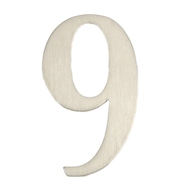 Durvju numurs Haushalt SS-9, 62 mm x 35 mm, nerūsējošais tērauds, nerūsējošā tērauda