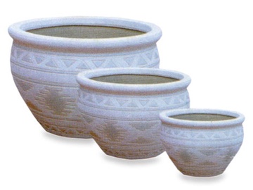 Puķu pods S/3 T00 014, 22x30cm, balts