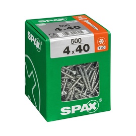 Medsraigčiai Spax, 4 x 40 mm, ZN, T20, 500 vnt.