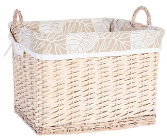 Home4you Willi Leaf Basket With Handles L 44x33xH30cm Light Brown