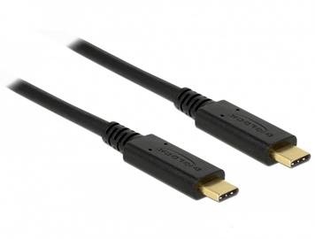 Провод Delock, USB Type C/USB Type-C, 2 м, черный