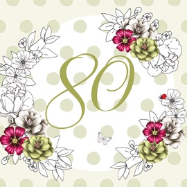 Clear Creations 80 Age Card CL1480