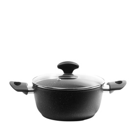 Puodas 20cm Black Stone su dangčiu Domoletti