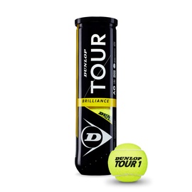 Теннисный мяч Dunlop Tour Brilliance 602197, желтый/зеленый, 4 шт.