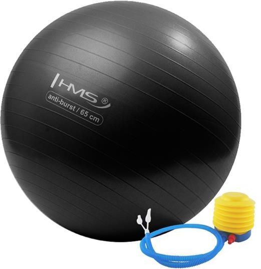 Gimnastikos kamuolys HMS, juodas, 65 cm