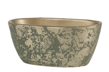 Keraamiline lillepott Castelo, ovaalne, 25 x 12 x 12 cm, šampanja