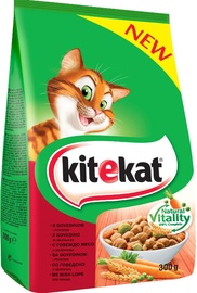Sausas ėdalas katėms Kitekat, su daržovėmis ir jautiena, 300 g