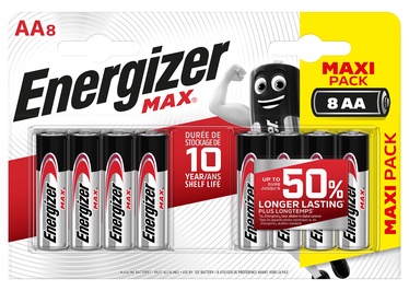 Baterijas Energizer, AA, 1.5 V, 8 gab.