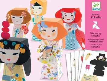 Djeco Paper Toys Folded Paper Toys Kokeshis