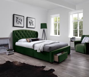 Кровать Sabrina, 160 x 200 cm, зеленый/ореховый, с решеткой