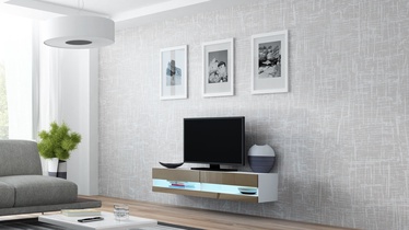 TV staliukas Cama Meble Vigo New 140 White/Latte Gloss, 1400x300x1400 mm