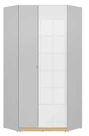 Spinta Nandu, balta/pilka/ąžuolo, 93 cm x 93 cm x 200.5 cm