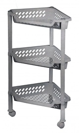 Plast Team Triangular Trolley With 3 Baskets 38.5x26x15/68cm Grey