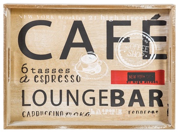 Home4you Tray Cafe-2 30x40xH4.7cm Wood