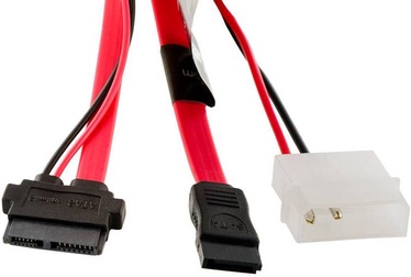 4World HDD Cable SATA 13pin To SATA 7pin 0.5m Red