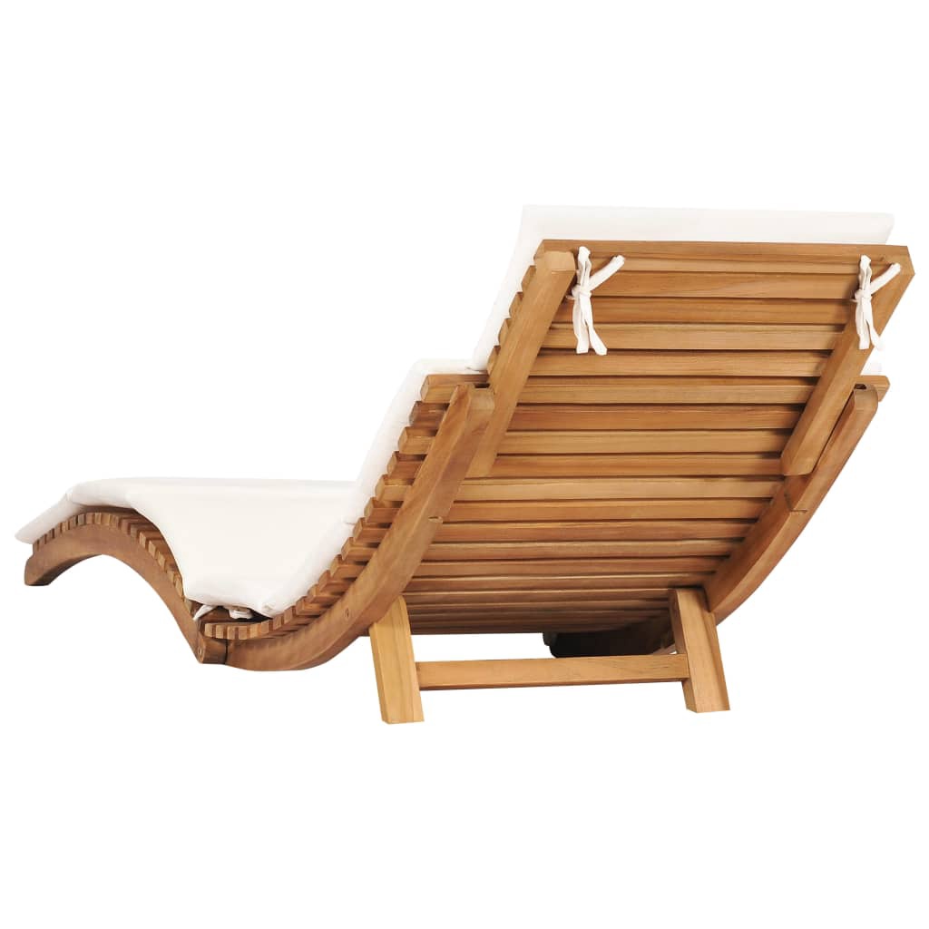 wooden foldable sun lounger