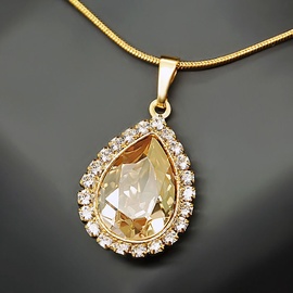Diamond Sky Pendant Celestial Drop Golden Shadow With Swarovski Crystals