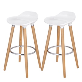 Baro kėdė Songmics Wooden White, 2 vnt.