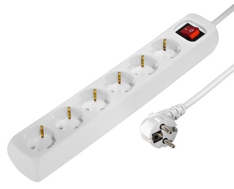 Hama Power Strip 6 Outlet 1.4m White