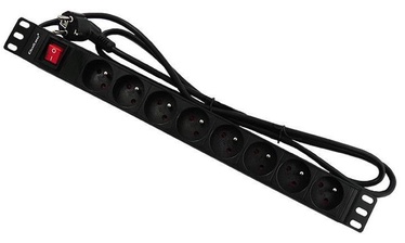 Qoltec Surge protector For Rack 19'' 1U 16A PDU 8xSchuko 2m