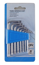 Žvaigždinių raktų komplektas TORX YF-70006B 8vnt T9-T40 OKKO