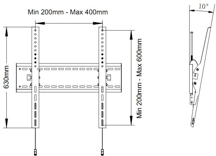 Кронштейн для телевизора Multibrackets Universal Tilt Wallmount SD, 63-110″, 125 кг