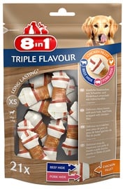Gardums suņiem 8in1 Triple Flavor XS, liellopa gaļa/vistas gaļa/cūkgaļa, 0.294 kg, 21 gab.