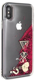 Guess Glitter Hearts Back Case For Apple iPhone X/XS Red