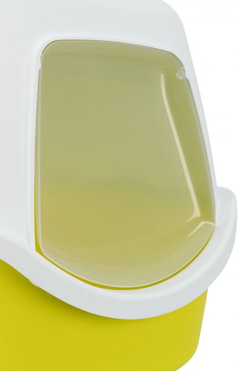 Кошачий туалет Trixie Vico 40276, белый/желтый, закрытый, 400x400x560 мм