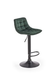 Bāra krēsls H-95, melna/zaļa, 44 cm x 43 cm x 84 - 106 cm