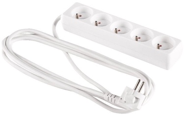 Elcan Extension Cord 5 Outlet 250V 10A 3m White