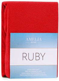 Voodilina AmeliaHome Ruby, punane, kummiga