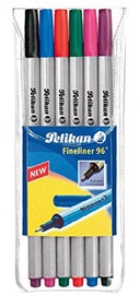 Tušinukas Pelikan Fineliner 96 940650, sidabro, 6 vnt.