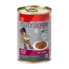 Konservuotas ėdalas katėms Nutrilove Allmeat Chunks, su jautiena, 400 gr