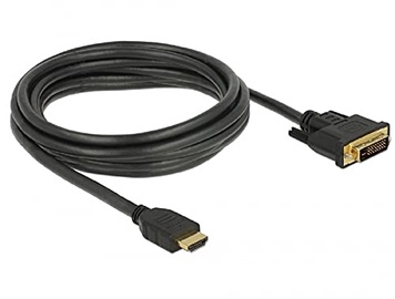 Kabelis Delock HDMI male, DVI male, 3 m, juoda