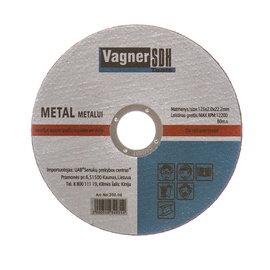 DISKS GRIEŠANAI TĒRAUDAM 125X2,0X22,23MM (VAGNER SDH)