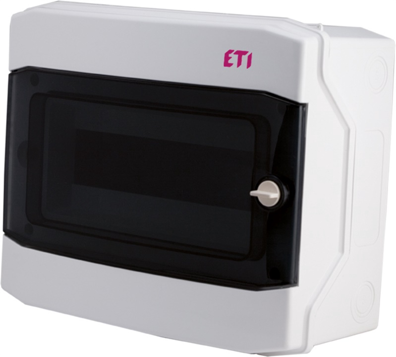 Щит ETI ECH12PT, надсетевой/открытый, IP65, 12 mод., черный/серый