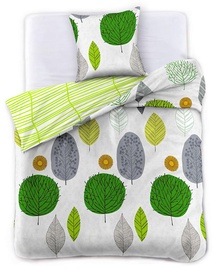 Gultas veļas komplekts DecoKing Green Leaf, 140x200/70x90 cm