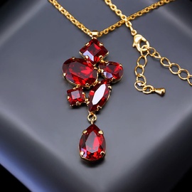 Diamond Sky Pendant Amber III Siam With Swarovski Crystals